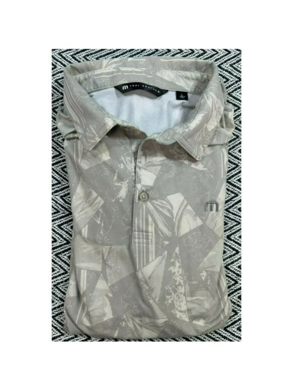 TravisMathew Travis Mathew Men's Golf Polo Large Geometric Hawaiian Print Peru - Picture 7 of 7